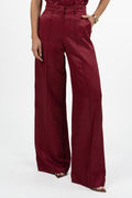 Pantaloni a Palazzo Satin Color Ciliegia – Gaudì
