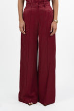 Pantaloni a Palazzo Satin Color Ciliegia – Gaudì