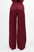 Pantaloni a Palazzo Satin Color Ciliegia – Gaudì