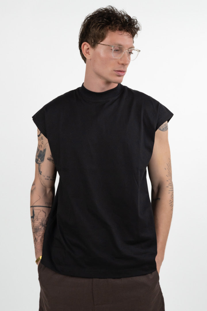 T-Shirt Smanicata  nero - Over/D