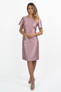 Abito corto con manica rosa cipria - Berti Mode Collection