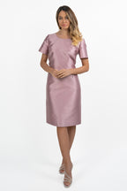 Abito corto con manica rosa cipria - Berti Mode Collection