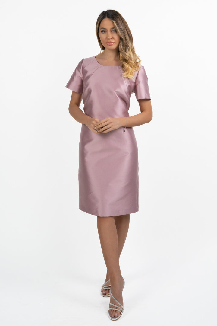 Abito corto con manica rosa cipria - Berti Mode Collection