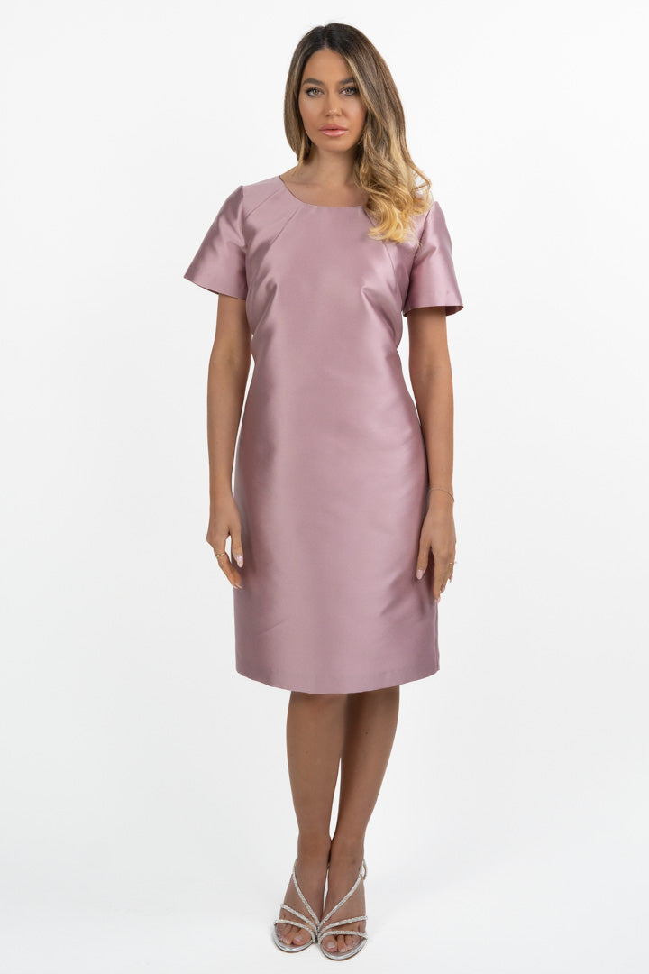 Abito corto con manica rosa cipria - Berti Mode Collection