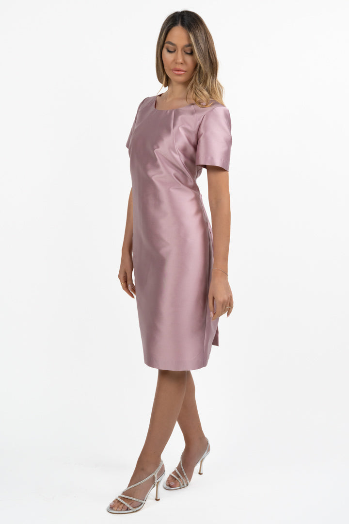 Abito corto con manica rosa cipria - Berti Mode Collection