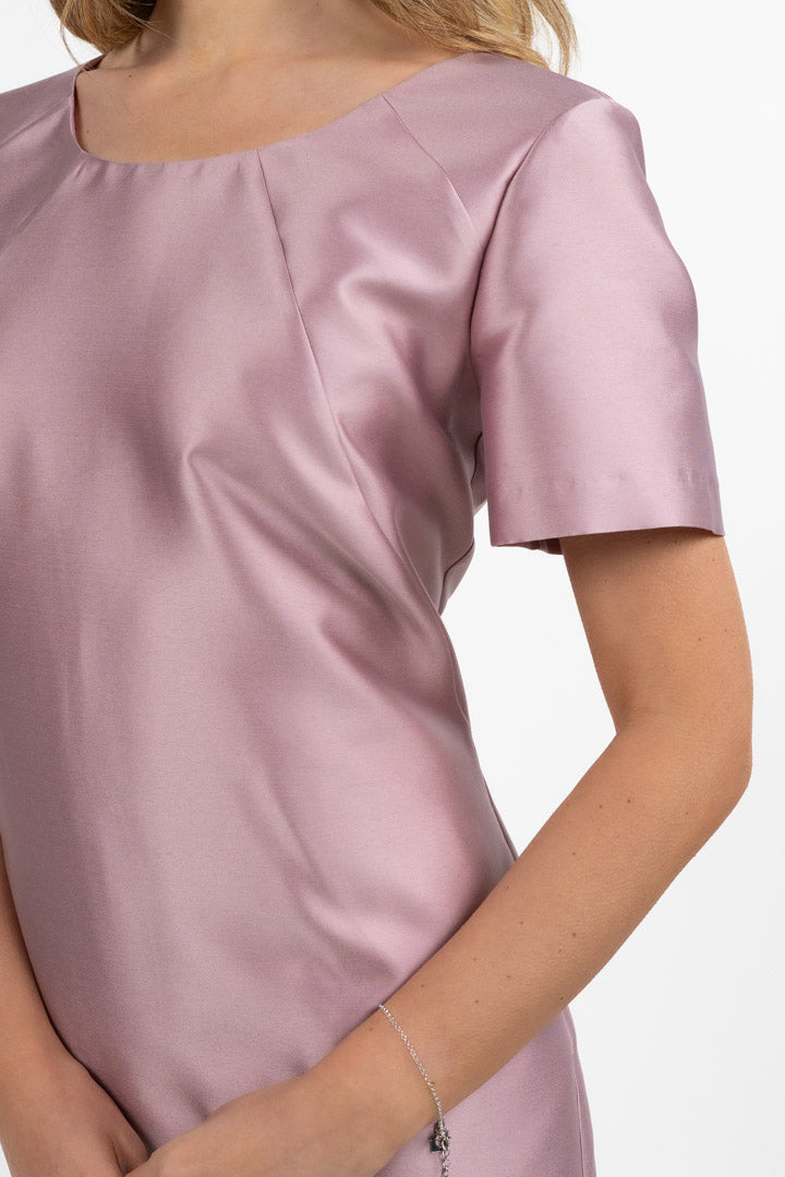 Abito corto con manica rosa cipria - Berti Mode Collection