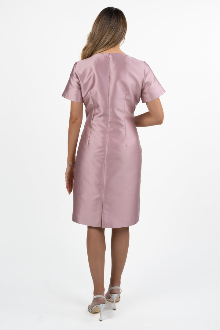 Abito corto con manica rosa cipria - Berti Mode Collection