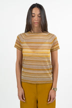 T-shirt Smanicata in Filo Lurex a Righe - Marella