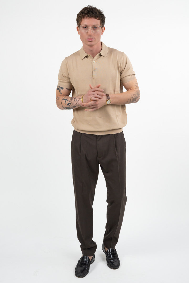 Polo in Maglia Beige - At.p.co