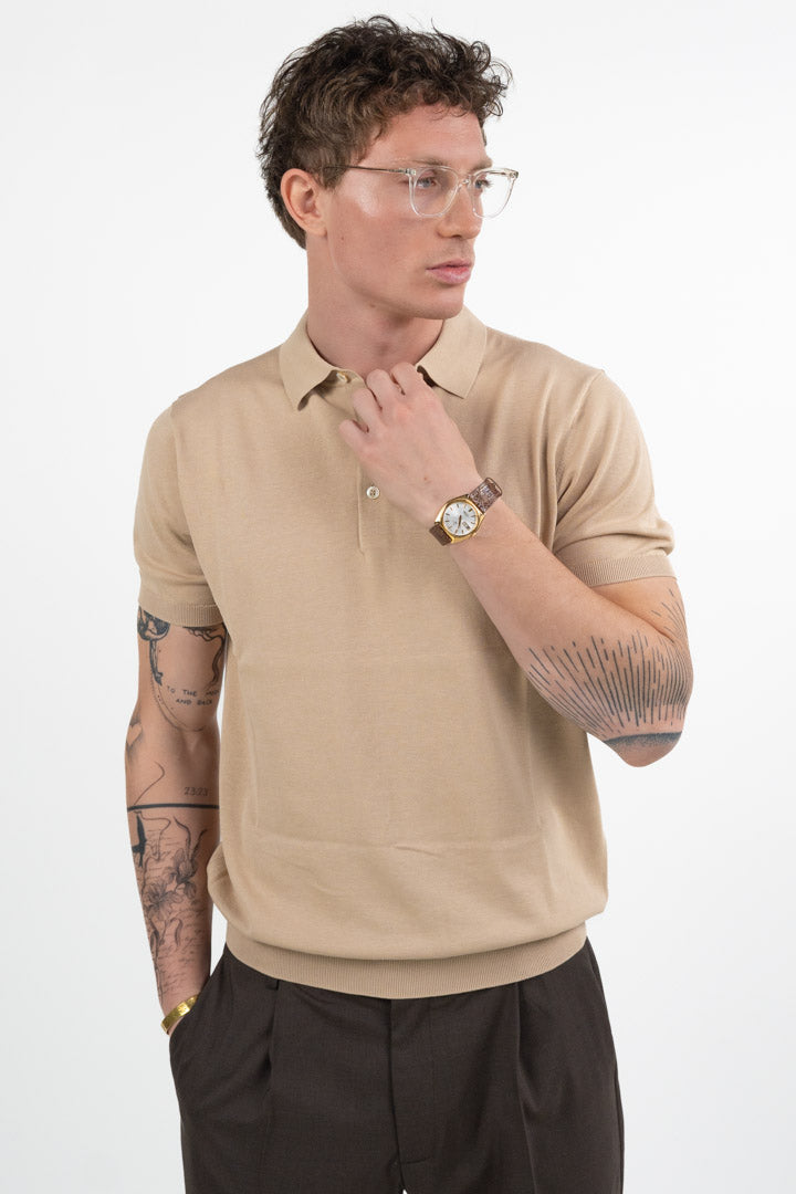 Polo in Maglia Beige - At.p.co