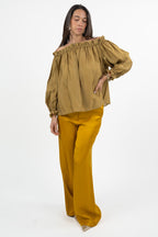 Blusa Off-Shoulder con Arricciature - Color Senape - Marella