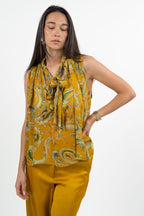 Blusa Smanicata con Fiocco  Giallo Ocra - Marella