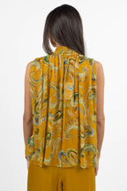 Blusa Smanicata con Fiocco  Giallo Ocra - Marella