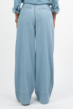 Pantalone in Denim Gamba Larga - Lavaggio Chiaro - Penny Black