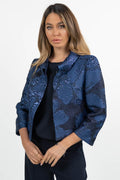 Giacchino in Jacquard Lurex blu notte -Berti Mode Collection