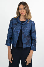 Giacchino in Jacquard Lurex blu notte -Berti Mode Collection