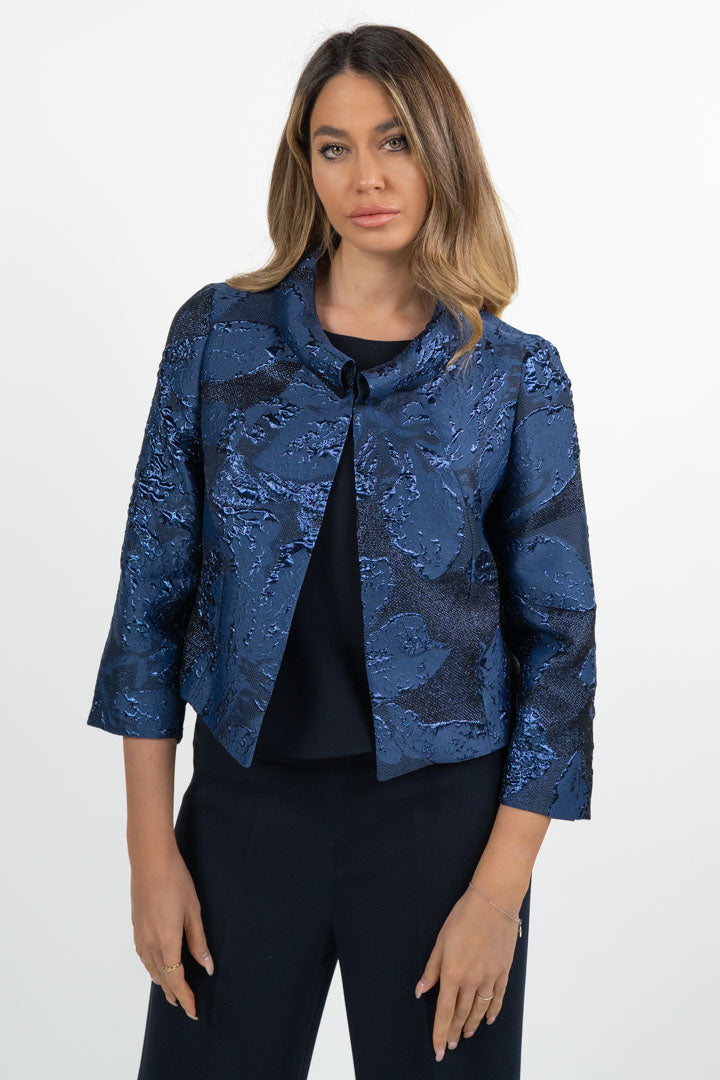 Giacchino in Jacquard Lurex blu notte -Berti Mode Collection