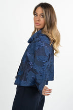 Giacchino in Jacquard Lurex blu notte -Berti Mode Collection