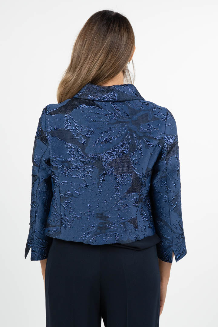 Giacchino in Jacquard Lurex blu notte -Berti Mode Collection