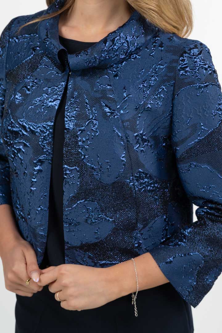 Giacchino in Jacquard Lurex blu notte -Berti Mode Collection
