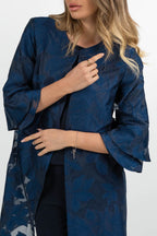 Spolverino in Organza Broccata Blu Notte - Berti Mode Collection