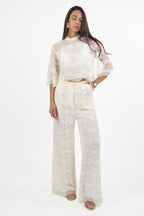 Top Crop in Pizzo a Collo Alto – Bianco - Twinset