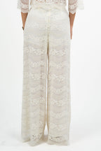 Pantaloni a Palazzo in Pizzo bianco - Twinset