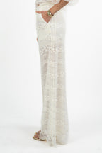 Pantaloni a Palazzo in Pizzo bianco - Twinset