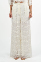 Pantaloni a Palazzo in Pizzo bianco - Twinset