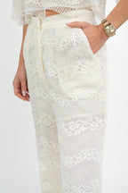 Pantaloni a Palazzo in Pizzo bianco - Twinset