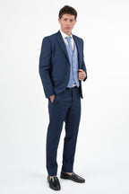 Gilet Micro-Pattern blu - Paolo Da Ponte