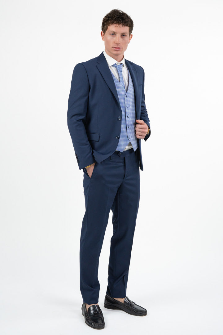 Gilet Micro-Pattern blu - Paolo Da Ponte
