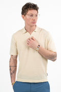 Polo in Maglia con Collo a V beige - Berna