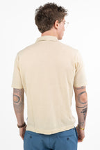 Polo in Maglia con Collo a V beige - Berna