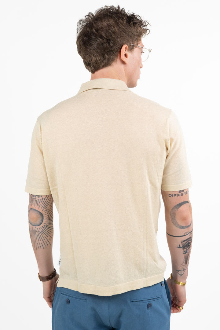 Polo in Maglia con Collo a V beige - Berna