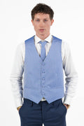 Gilet Micro-Pattern blu - Paolo Da Ponte