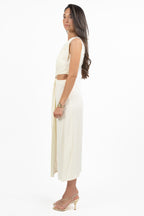 Abito Midi Cut-out con Fibbia Centrale - Crema - Gaudì
