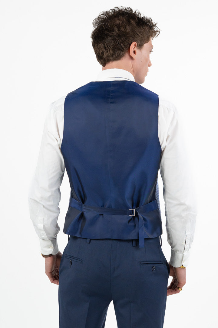 Gilet Micro-Pattern blu - Paolo Da Ponte