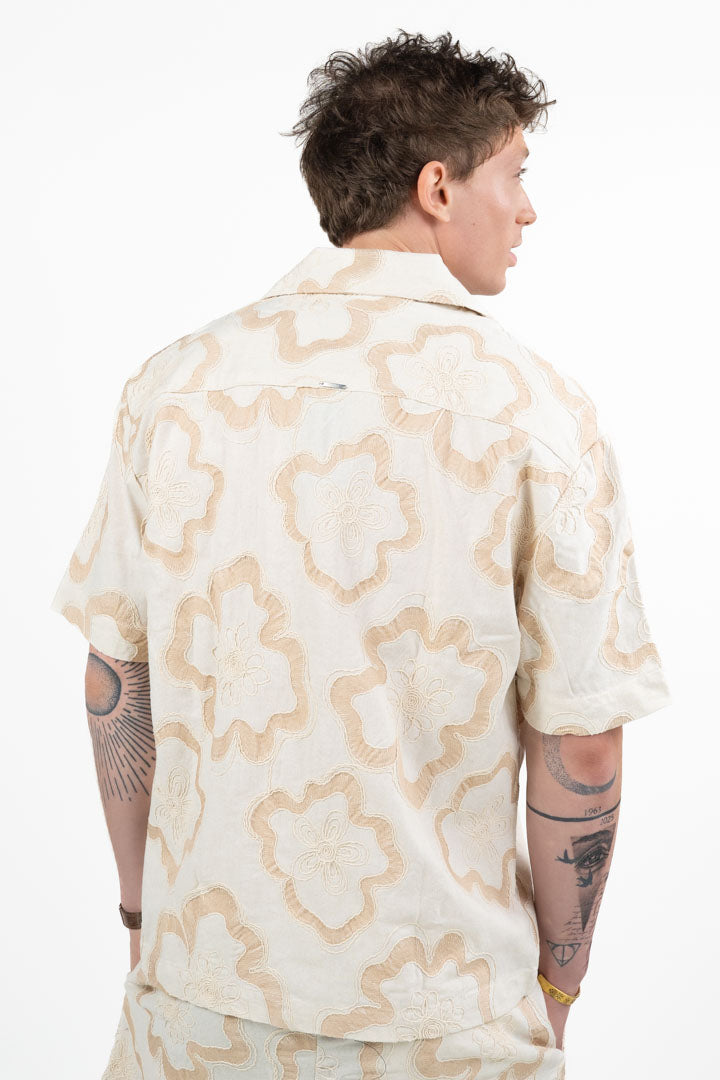 Camicia con Ricami Floreali – Panna e Beige - Antony Morato