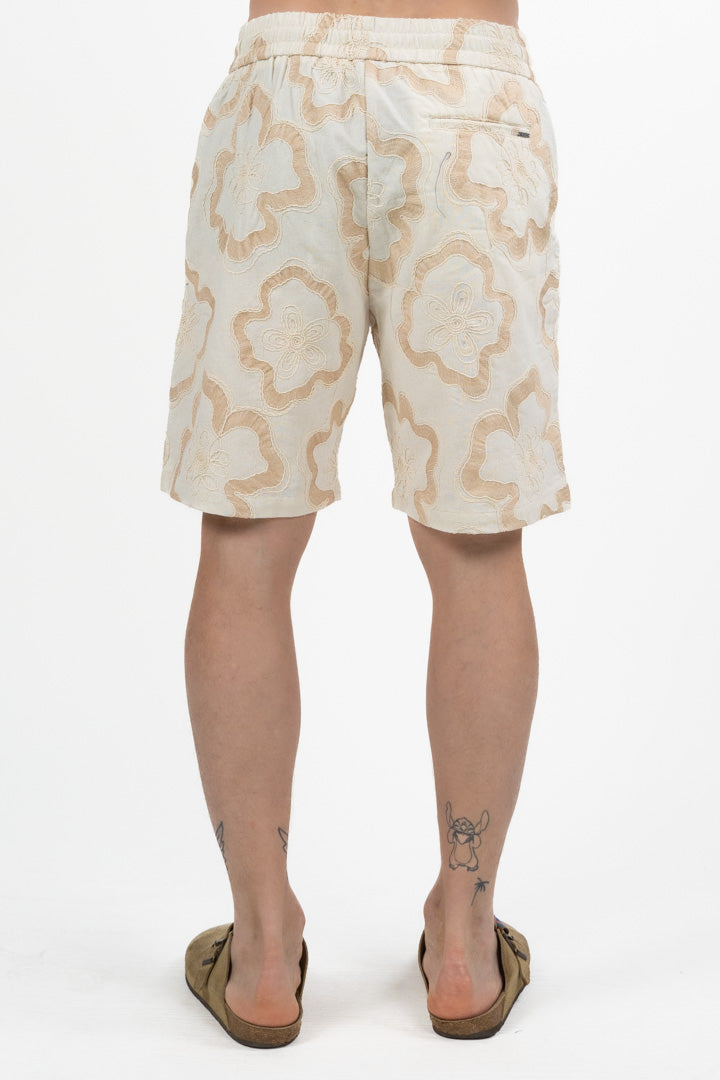 Bermuda con Ricami Floreali – Panna e Beige - Antony Morato