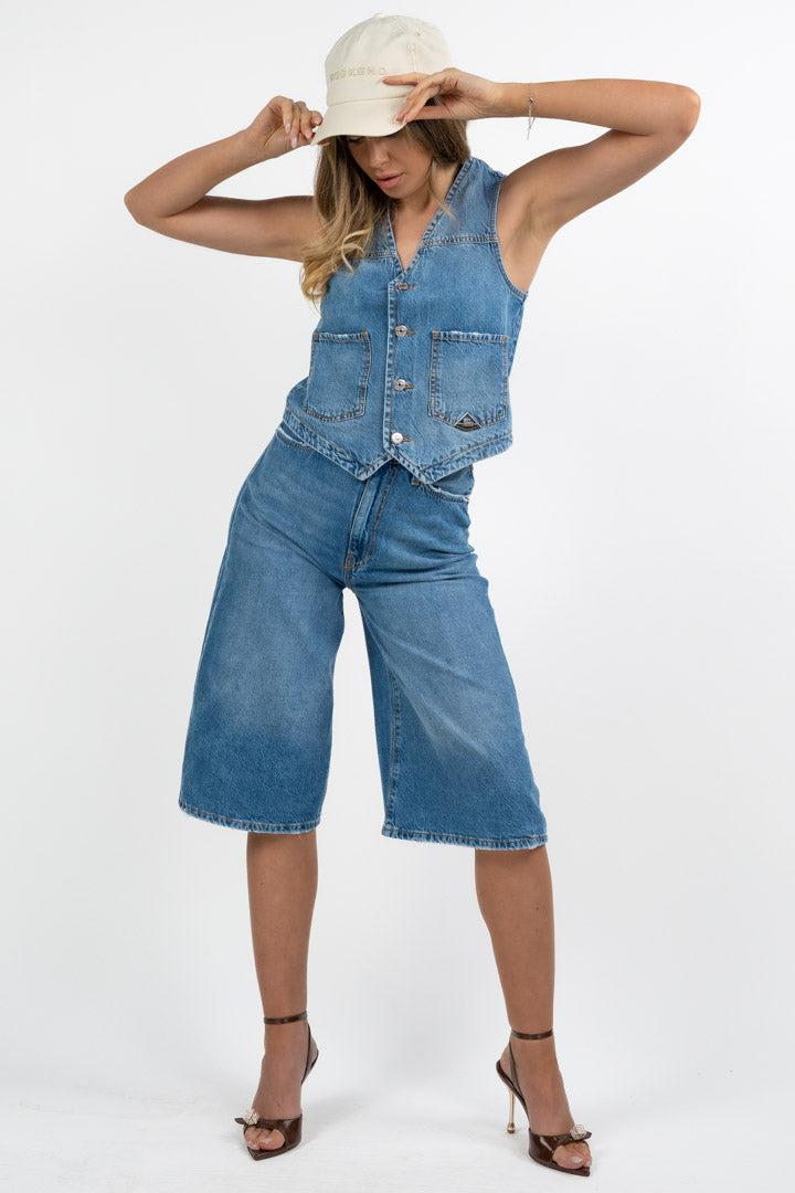 Gilet in Denim Lavaggio Medio - Roy Roger's