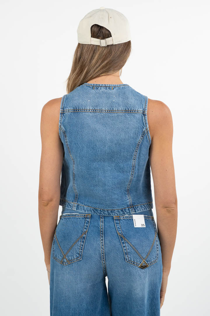 Gilet in Denim Lavaggio Medio - Roy Roger's