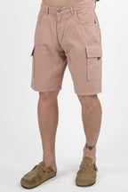 Bermuda Cargo Cotone Lavato rosa - Over/D