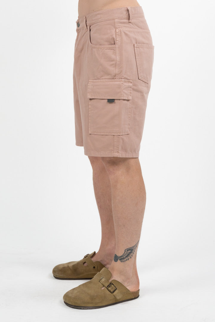 Bermuda Cargo Cotone Lavato rosa - Over/D