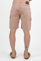 Bermuda Cargo Cotone Lavato rosa - Over/D