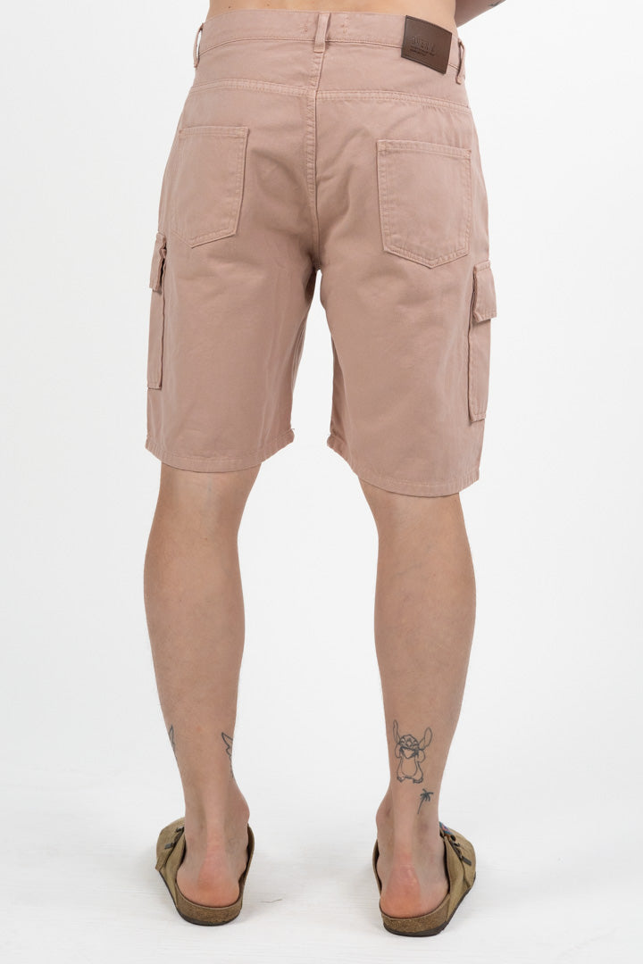 Bermuda Cargo Cotone Lavato rosa - Over/D