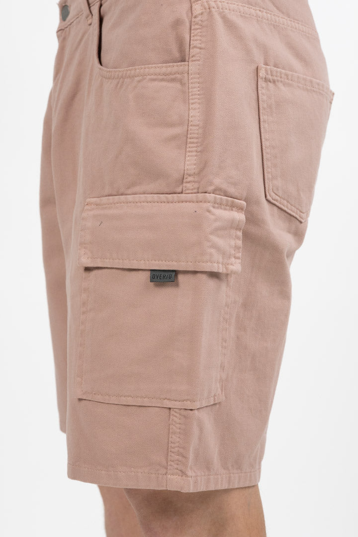 Bermuda Cargo Cotone Lavato rosa - Over/D
