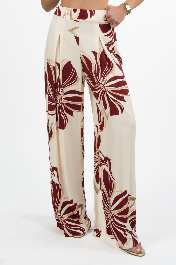 Pantalone Palazzo con stampa floreale - Gaudì