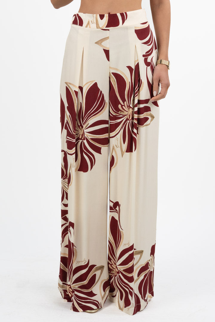 Pantalone Palazzo con stampa floreale - Gaudì