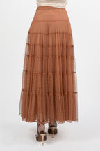 Gonna  in Tulle Plumetis  Color Ruggine - Twinset